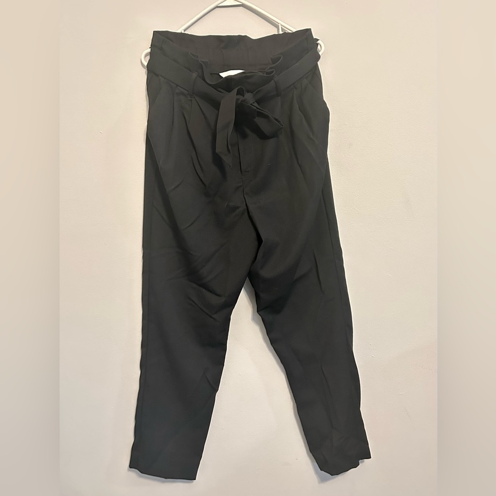 H&M Paperbag Black Work Pants Size 10
